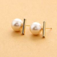 1 Pair Simple Style Geometric Round Plating Copper Ear Studs main image 4