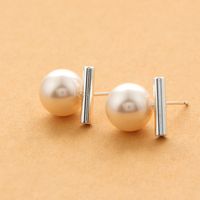 1 Pair Simple Style Geometric Round Plating Copper Ear Studs main image 5