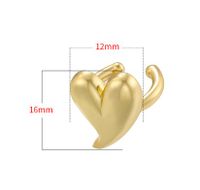 1 Pair Casual Elegant Simple Style Heart Shape Twist Plating Inlay Copper Zircon 18k Gold Plated Ear Cuffs main image 3