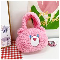 Kid's Women's Plush Animal Cute Oval Zipper Handbag sku image 1