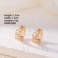 1 Pair Simple Style Circle Plating Inlay Copper Zircon Ear Studs sku image 1