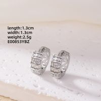 1 Pair Simple Style Circle Plating Inlay Copper Zircon Ear Studs sku image 2