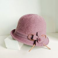 Women's Elegant Basic Lady Solid Color Flowers Crimping Bucket Hat sku image 3