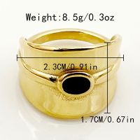 304 Stainless Steel 14K Gold Plated Hip-Hop Rock Modern Style Plating Inlay Oval Zircon Rings main image 5