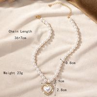Elegant Lady Heart Shape Arylic Alloy Beaded Plating Inlay Artificial Gemstones Artificial Rhinestones 14k Gold Plated Women's Pendant Necklace main image 6