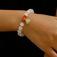 Chinoiserie Flower Wood Glass Beaded Unisex Drawstring Bracelets main image 4