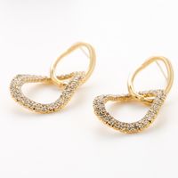 1 Pair Hip-hop Exaggerated Geometric Circle Plating Inlay Copper Zircon Ear Studs main image 4