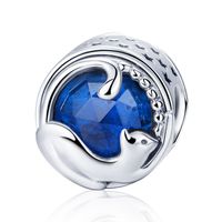 Casual Cat Sterling Silver Plating Inlay Glass Stone Jewelry Accessories sku image 1
