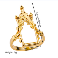 Vintage Style Castle Copper Plating 18k Gold Plated Rings main image 8