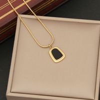 Stainless Steel Shell 18K Gold Plated Simple Style Plating Geometric Color Block Turquoise Jewelry Set main image 2