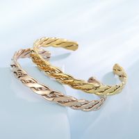 Simple Style Classic Style Solid Color Titanium Steel Plating Gold Plated Bangle main image 4