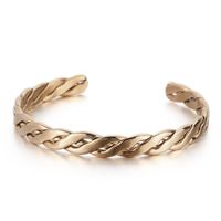 Simple Style Classic Style Solid Color Titanium Steel Plating Gold Plated Bangle sku image 2