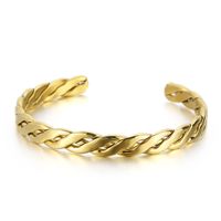 Simple Style Classic Style Solid Color Titanium Steel Plating Gold Plated Bangle sku image 3
