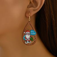 1 Pair Cute Santa Claus Wood Ear Hook main image 1