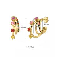 1 Piece 1 Pair Ig Style Lady Circle Tassel Plating Inlay Copper Zircon 18k Gold Plated Earrings main image 6