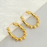1 Piece Vintage Style Heart Shape Solid Color Twist Asymmetrical Polishing Plating Stainless Steel Titanium Steel 18K Gold Plated Hoop Earrings main image 4