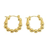 1 Piece Vintage Style Heart Shape Solid Color Twist Asymmetrical Polishing Plating Stainless Steel Titanium Steel 18K Gold Plated Hoop Earrings main image 2