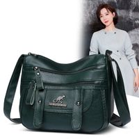 Women's Pu Leather Solid Color Vintage Style Square Zipper Square Bag main image 2