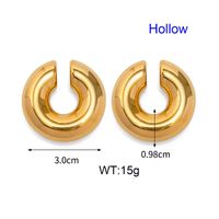 1 Paar Moderner Stil Einfacher Stil Einfarbig Überzug Rostfreier Stahl 18 Karat Vergoldet Ohrringe sku image 58