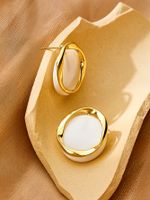 1 Pair Elegant Modern Style Korean Style Round Plating Copper 14k Gold Plated Ear Studs main image 8