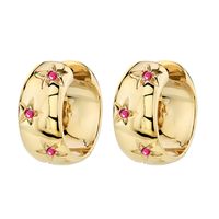 1 Pair Ig Style Vintage Style Classic Style Circle Star Plating Inlay Copper Zircon 18k Gold Plated Earrings main image 8