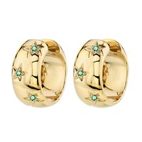 1 Pair Ig Style Vintage Style Classic Style Circle Star Plating Inlay Copper Zircon 18k Gold Plated Earrings main image 10