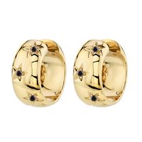 1 Pair Ig Style Vintage Style Classic Style Circle Star Plating Inlay Copper Zircon 18k Gold Plated Earrings main image 6