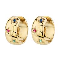 1 Pair Ig Style Vintage Style Classic Style Circle Star Plating Inlay Copper Zircon 18k Gold Plated Earrings sku image 11