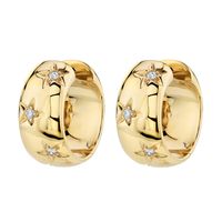 1 Pair Ig Style Vintage Style Classic Style Circle Star Plating Inlay Copper Zircon 18k Gold Plated Earrings main image 3