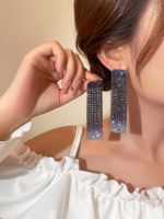 Fashion Alloy Rhinestone Gradient Color Earrings Daily Unset Drop Earrings sku image 13