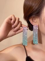 Fashion Alloy Rhinestone Gradient Color Earrings Daily Unset Drop Earrings sku image 11