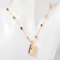 Copper Simple Style Streetwear Plating Star Moon Pendant Necklace sku image 2