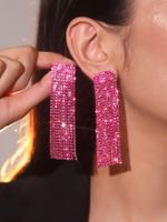Fashion Alloy Rhinestone Gradient Color Earrings Daily Unset Drop Earrings sku image 9