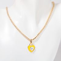 Copper Elegant Sweet Plating Inlay Heart Shape Zircon Pendant Necklace sku image 7