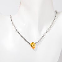 Copper Elegant Sweet Plating Inlay Heart Shape Zircon Pendant Necklace sku image 1