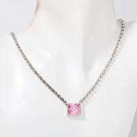 Copper Elegant Sweet Plating Inlay Heart Shape Zircon Pendant Necklace sku image 2