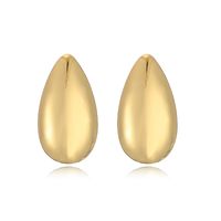 1 Pair Ig Style Casual Simple Style Water Droplets Plating Inlay Copper Zircon 18k Gold Plated Ear Studs main image 3