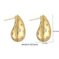 1 Pair Ig Style Casual Simple Style Water Droplets Plating Inlay Copper Zircon 18k Gold Plated Ear Studs main image 8