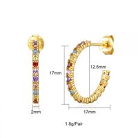 1 Paire Style Ig Style Simple Géométrique Placage Incruster Le Cuivre Zircon Plaqué Or 18k Boucles D'oreilles sku image 9