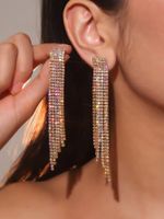 Fashion Flash Tassel Diamond Earrings Wholesale Nihaojewelry sku image 4