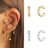 1 Pair Simple Style Cool Style Solid Color Plating Inlay Copper Zircon 18k Gold Plated Earrings main image 1