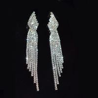 Exaggeration Alloy Rhinestone Gradient Color Earrings Daily Unset Drop Earrings sku image 5