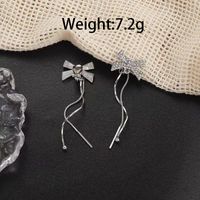 1 Pair Elegant Sweet Bow Knot Plating Inlay Alloy Artificial Rhinestones White Gold Plated Drop Earrings sku image 2