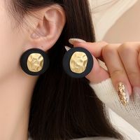 1 Pair Simple Style Classic Style Color Block Plating Alloy Gold Plated Ear Studs main image 5