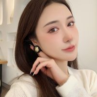 1 Pair Simple Style Classic Style Color Block Plating Alloy Gold Plated Ear Studs main image 3