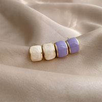 1 Pair Simple Style Color Block Plating Alloy Gold Plated Ear Studs main image 1