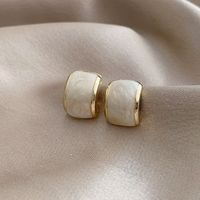 1 Pair Simple Style Color Block Plating Alloy Gold Plated Ear Studs main image 4
