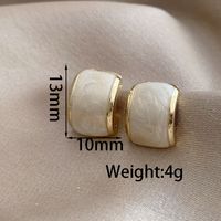1 Pair Simple Style Color Block Plating Alloy Gold Plated Ear Studs sku image 1