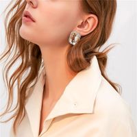1 Pair Casual Simple Style Solid Color Plating Inlay Alloy Rhinestones Silver Plated Ear Studs main image 10