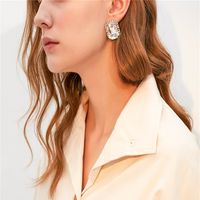 1 Pair Casual Simple Style Solid Color Plating Inlay Alloy Rhinestones Silver Plated Ear Studs main image 4